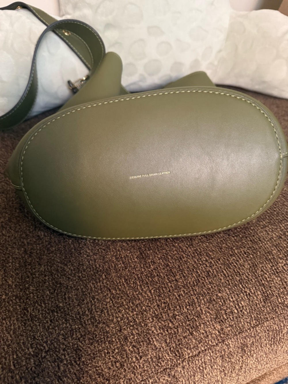 Coach Olive Green Bleecker Leather Bucket Bag EUC - Picture 3 of 9